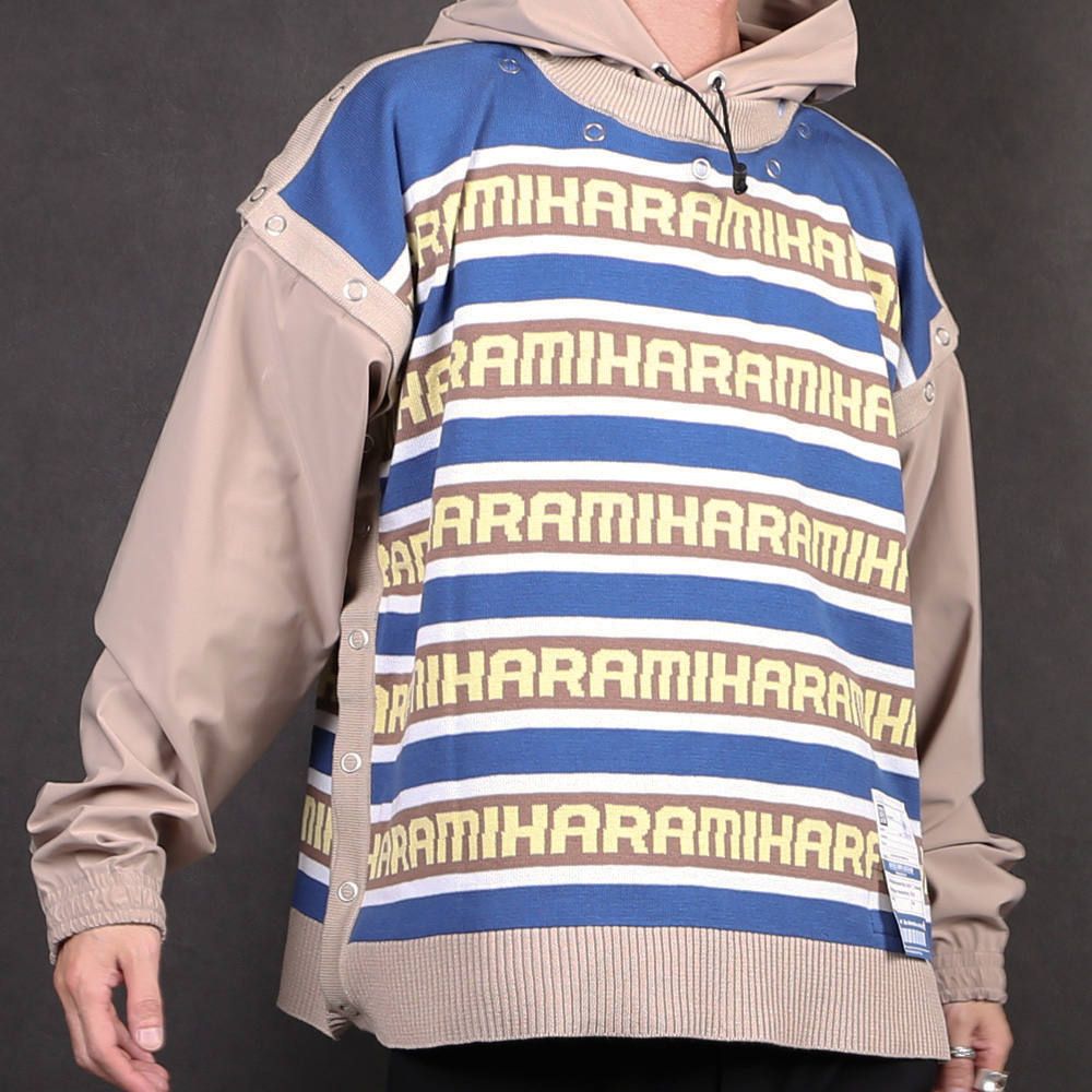 removable knit hoodie / リムーヴァブル ニット プルオーバーパーカー / A04HD511
