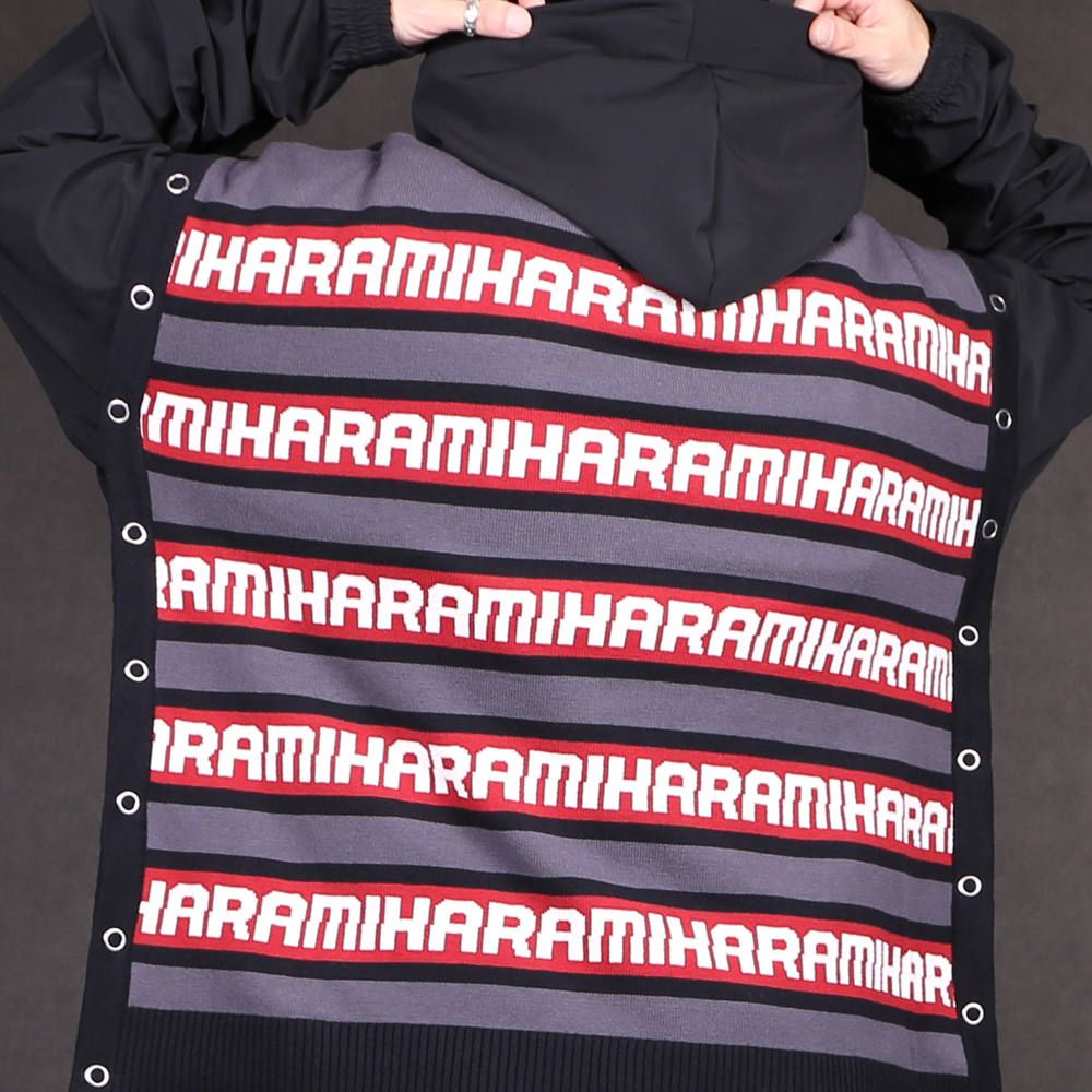 removable knit hoodie / リムーヴァブル ニット プルオーバーパーカー / A04HD511