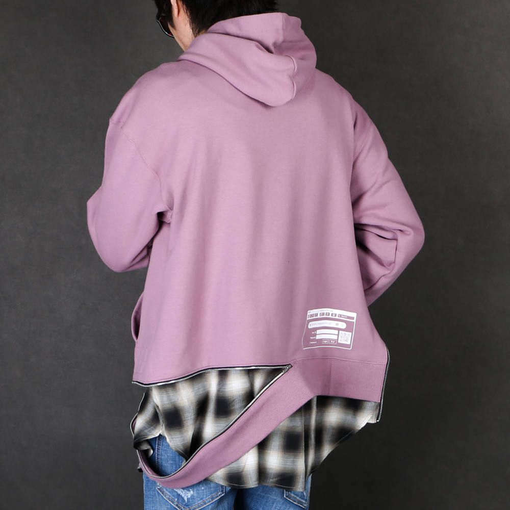 Maison MIHARA YASUHIRO - shirt layer zip slit hoodie / シャツ