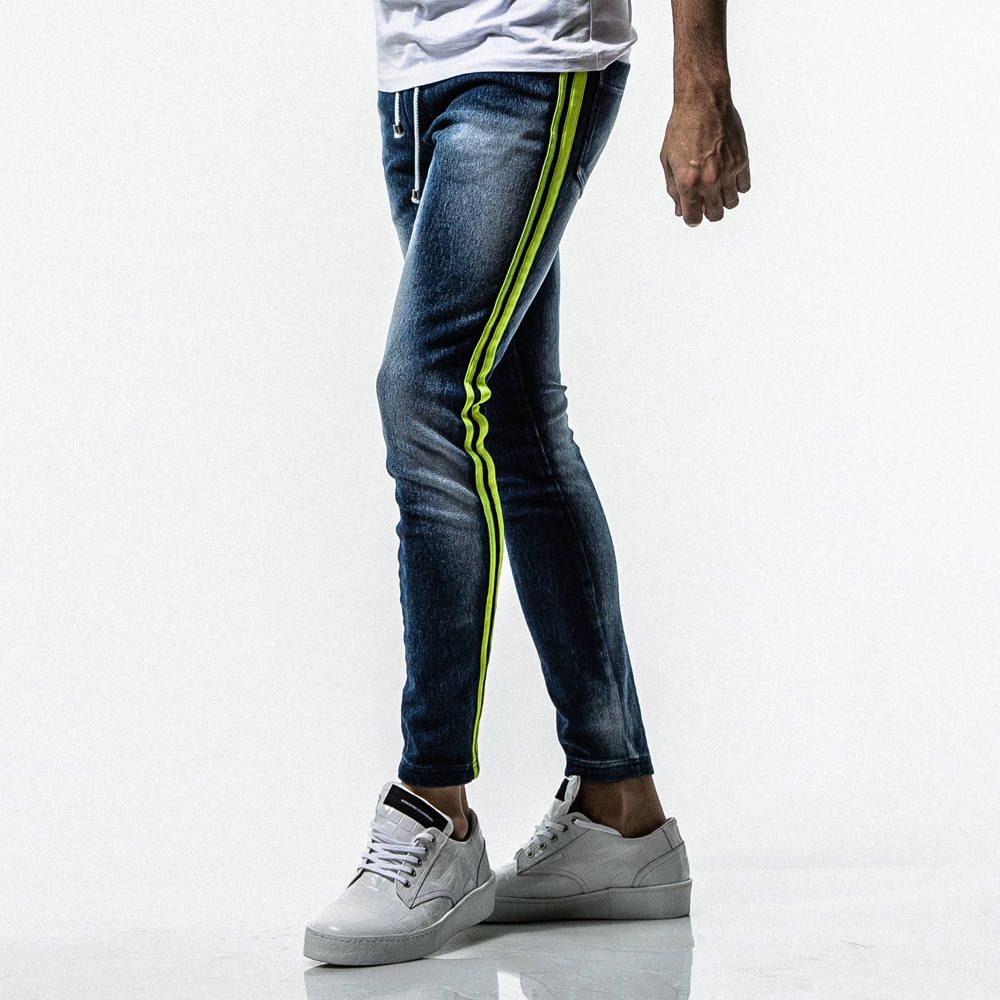 EX denim jersey line PT2 / インディゴベアインイ デニム ラインパンツ / RC16-ST-008D-2