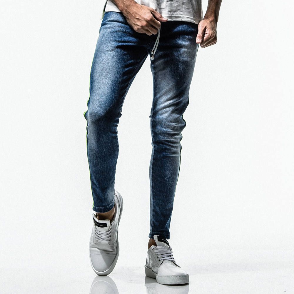 EX denim jersey line PT2 / インディゴベアインイ デニム ラインパンツ / RC16-ST-008D-2