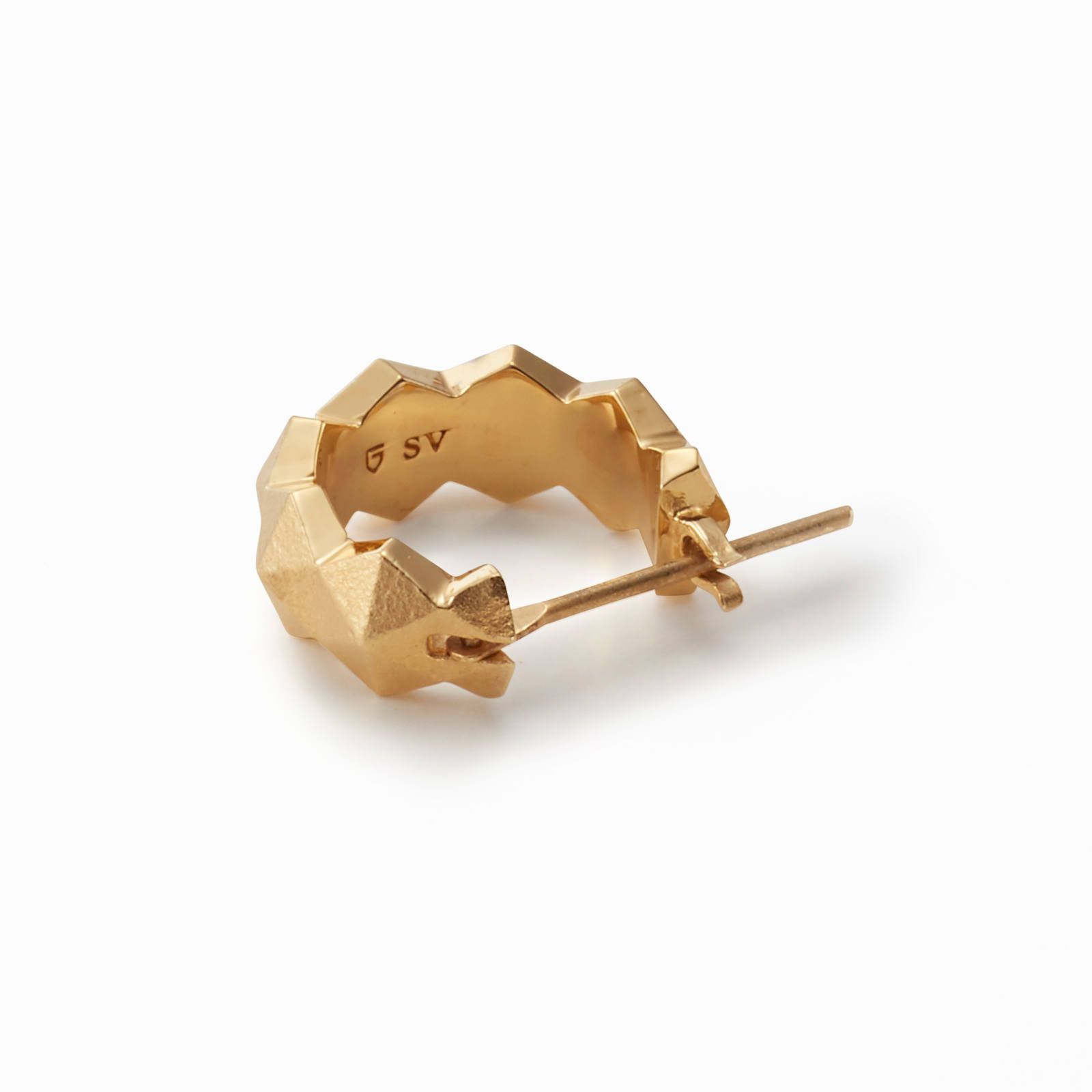Honeycomb Studs Ring Pierce - S / ハニカム スタッズ リング ピアス - スモール / GP20003