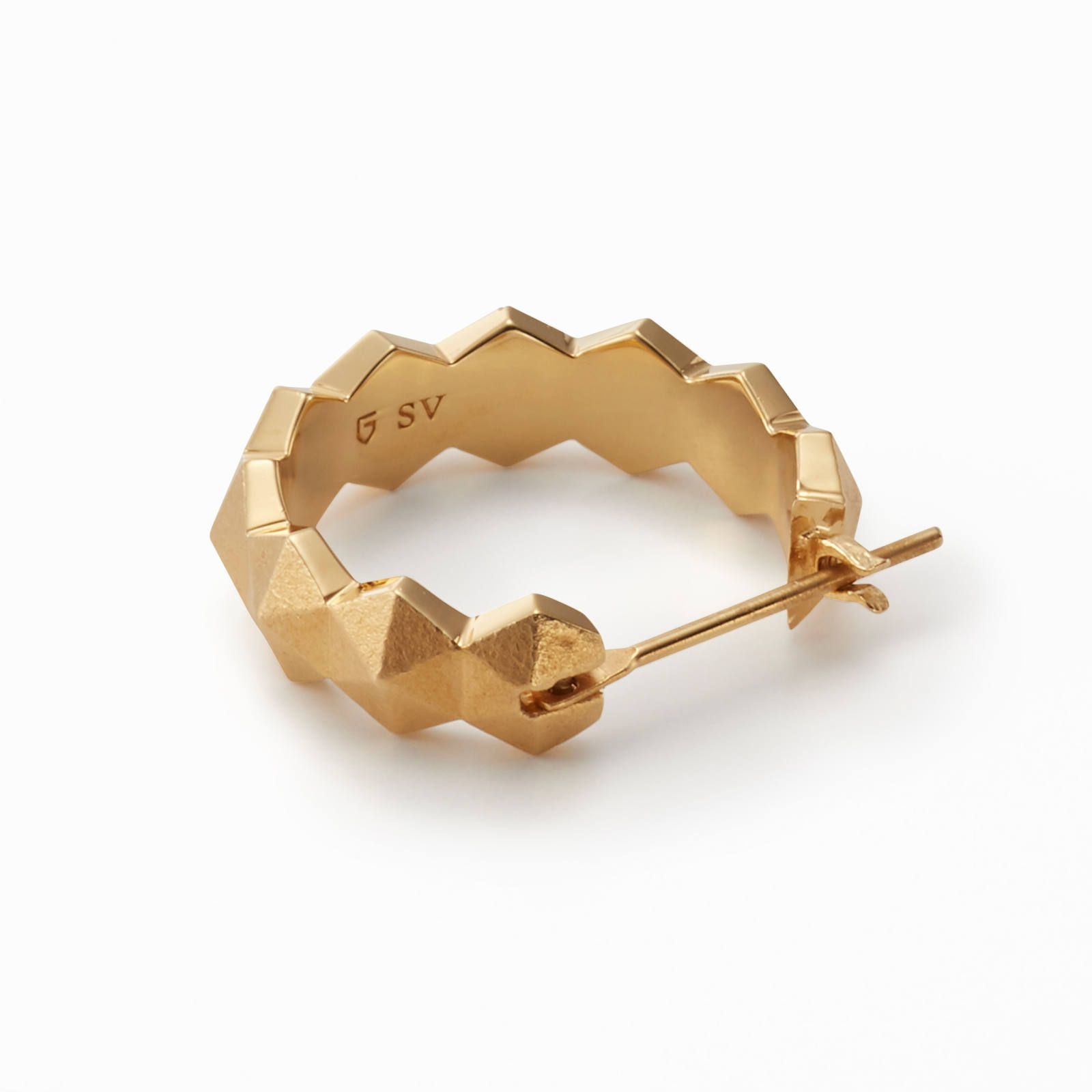 Honeycomb Studs Ring Pierce - L / ハニカム スタッズ リング ピアス - ラージ / GP20002