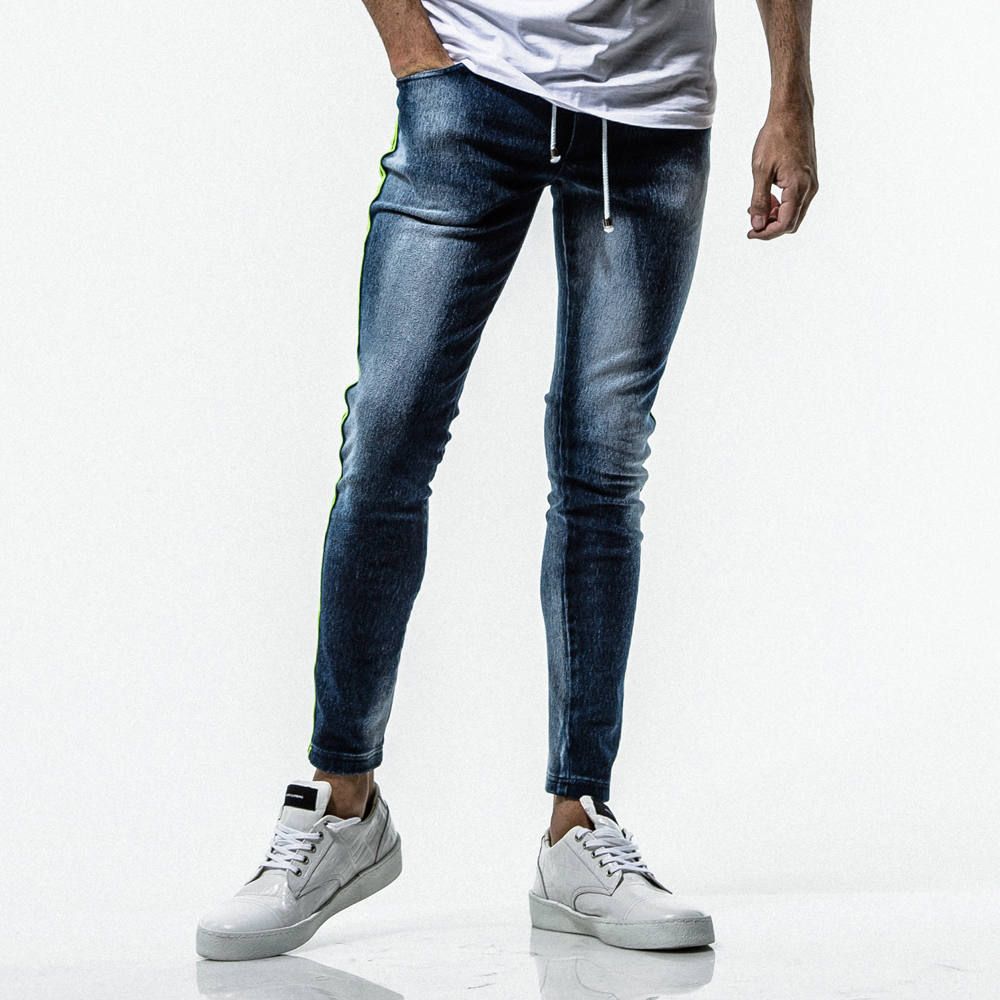 EX denim jersey line PT2 / インディゴベアインイ デニム ラインパンツ / RC16-ST-008D-2