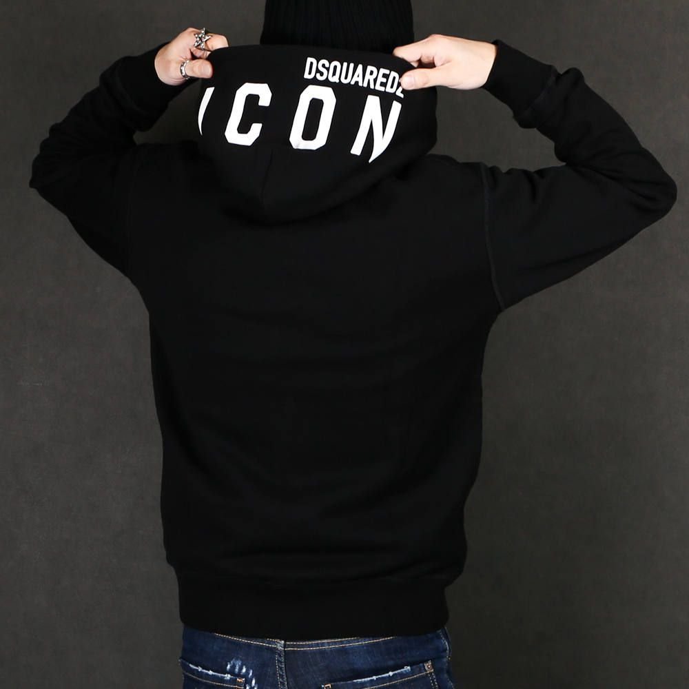 DSQUARED2 ICONプリント ジップアップパーカー