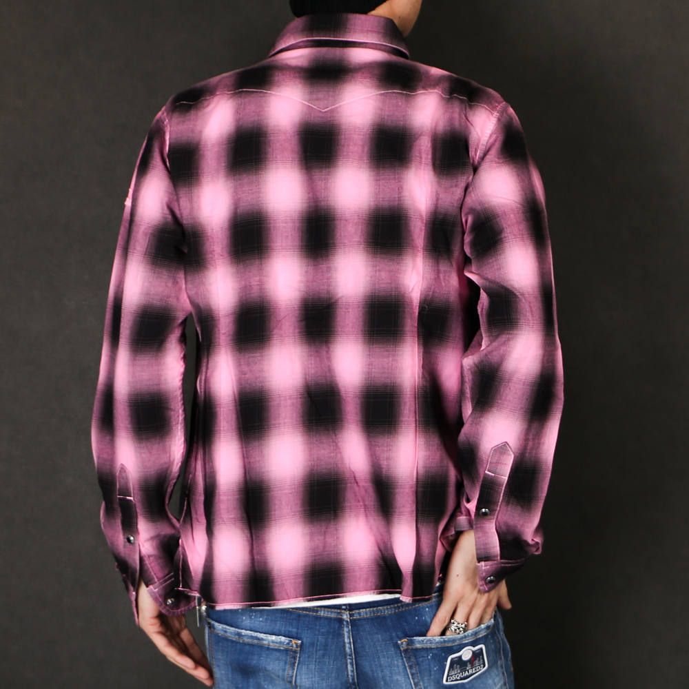 TMT - 80'S NEON COLOR OMBRE CHECK SHIRTS / ネオンカラー オンブレ