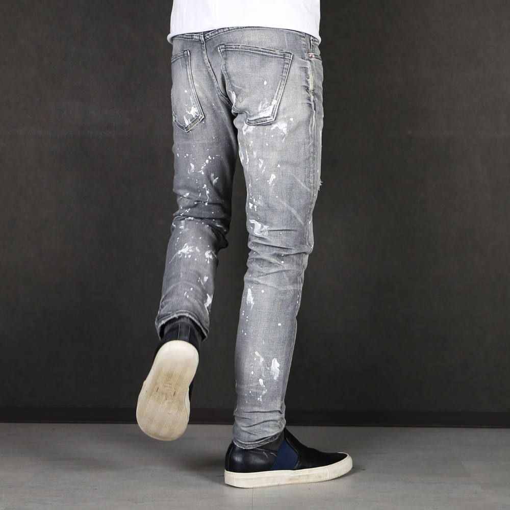 HYBRID-STRETCH NEON CRASH DENIM 5P CROPPED TAPERED / ストレッチデニム アンクルパンツ TPT-S2002