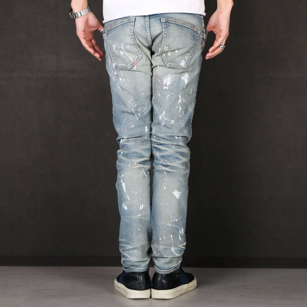 HYBRID-STRETCH NEON CRASH DENIM 5P CROPPED TAPERED / ストレッチデニム アンクルパンツ TPT-S2002