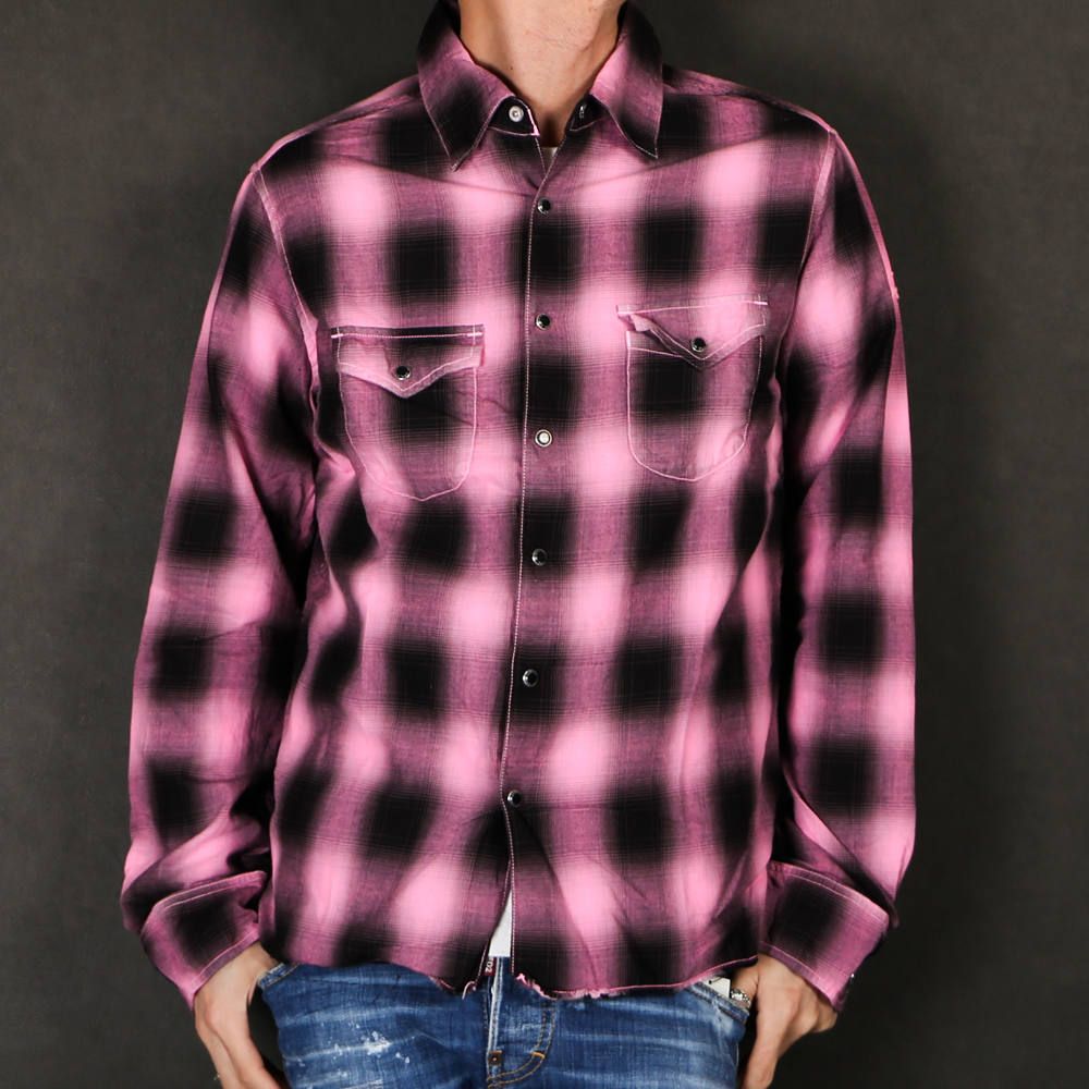 80'S NEON COLOR OMBRE CHECK SHIRTS / ネオンカラー オンブレチェックシャツ TSH-S2004