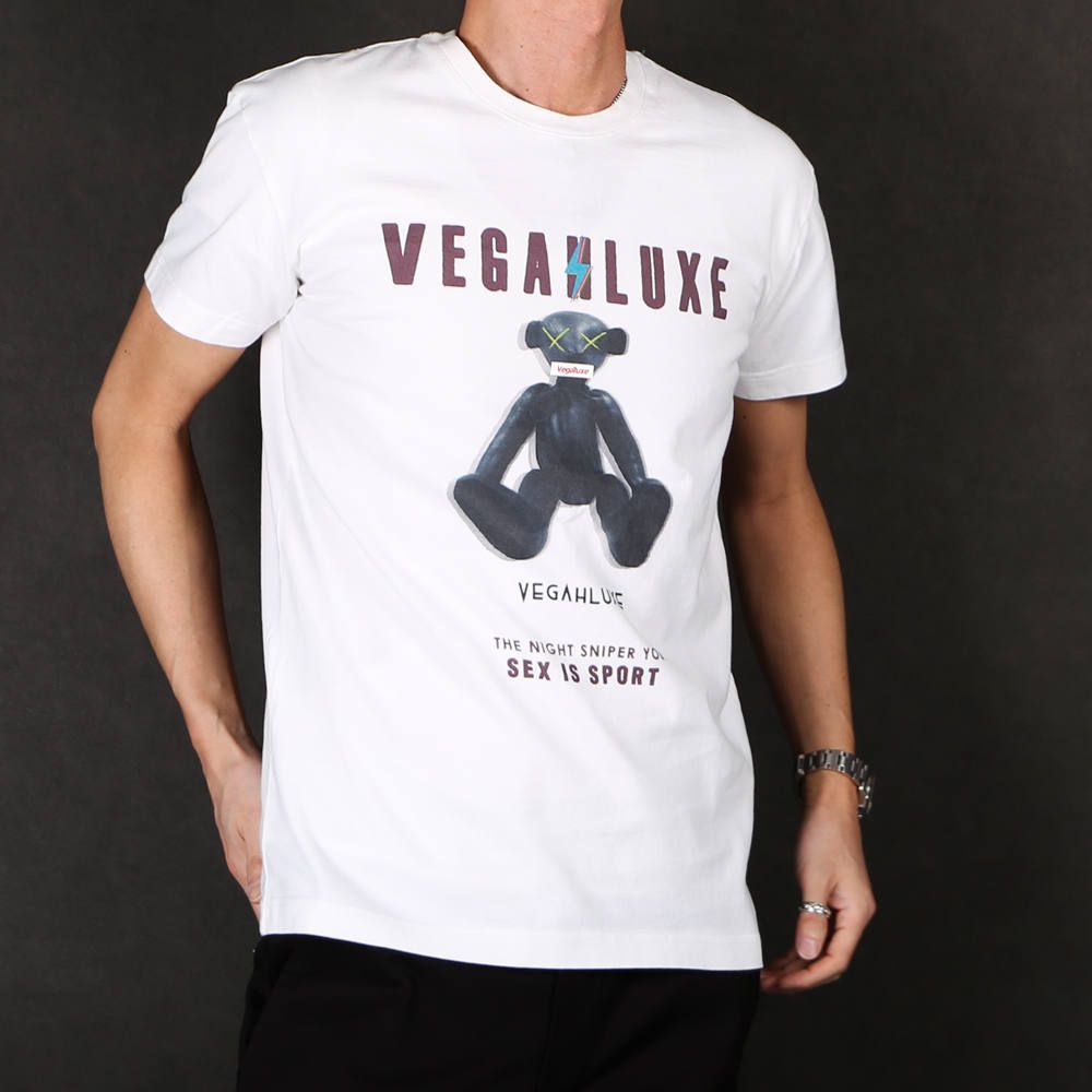 VINTAGE VEGAHLUXE ROCK S/S TEE B / プリント クルーネックTシャツ VXT002-CT101
