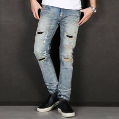 HYBRID-STRETCH NEON CRASH DENIM 5P CROPPED TAPERED / ストレッチデニム アンクルパンツ TPT-S2002