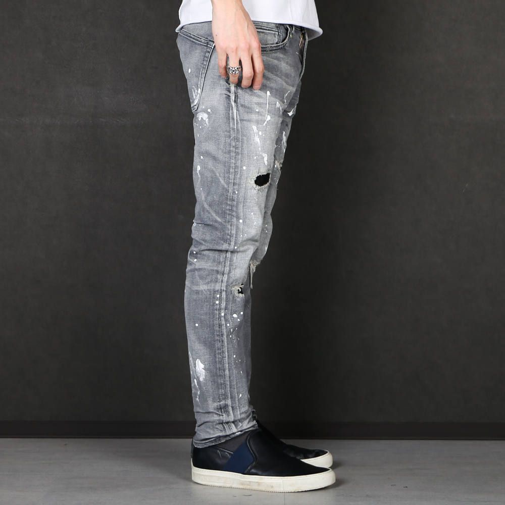 HYBRID-STRETCH NEON CRASH DENIM 5P CROPPED TAPERED / ストレッチデニム アンクルパンツ TPT-S2002