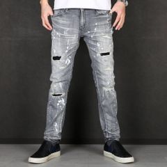 HYBRID-STRETCH NEON CRASH DENIM 5P CROPPED TAPERED / ストレッチデニム アンクルパンツ TPT-S2002