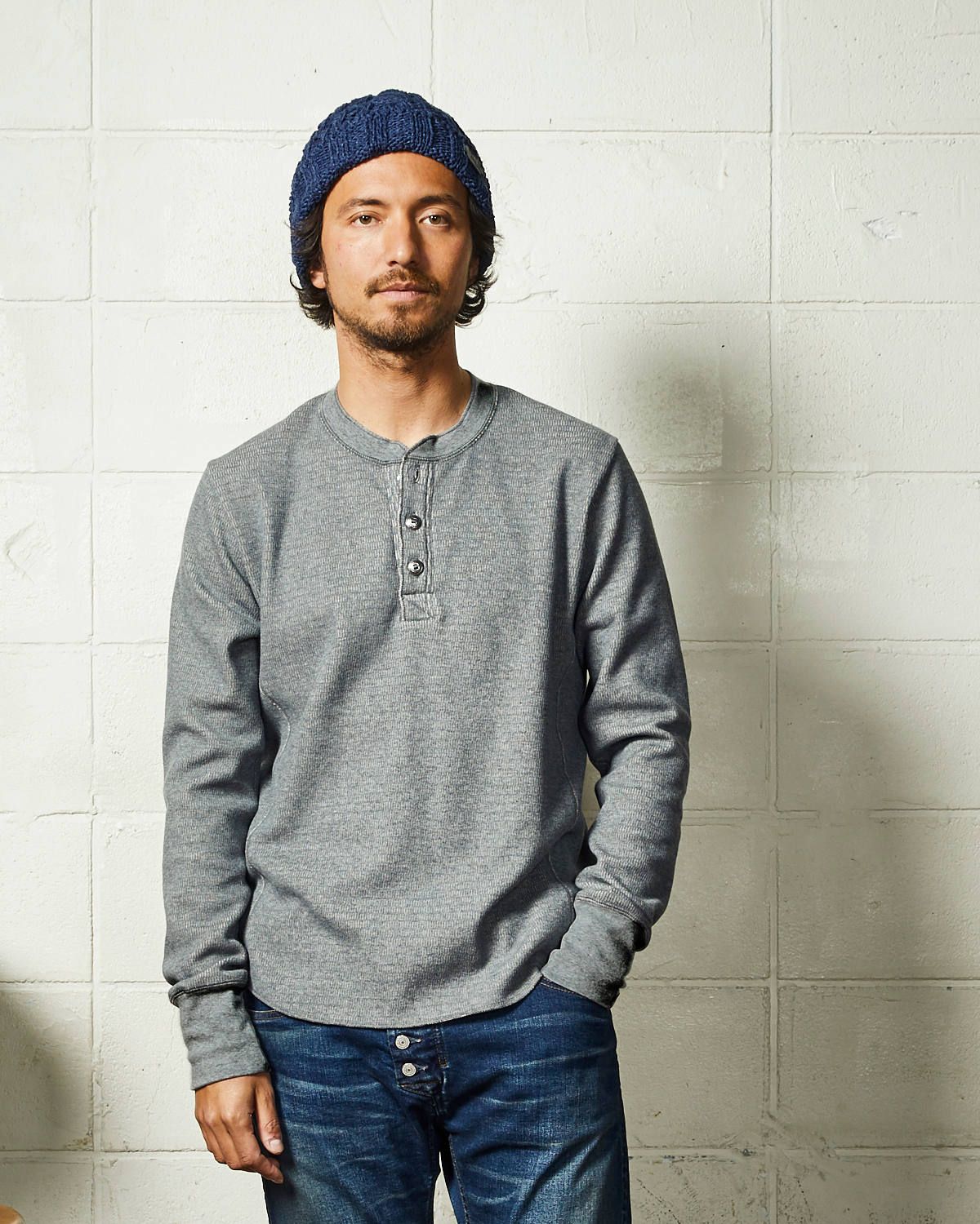 BOMBER HEAT® THERMAL L/SL HENLEY-NECK SHIRTS / 裏起毛 サーマル ヘンリーネックロングスリーブTシャツ / TCS-F2002