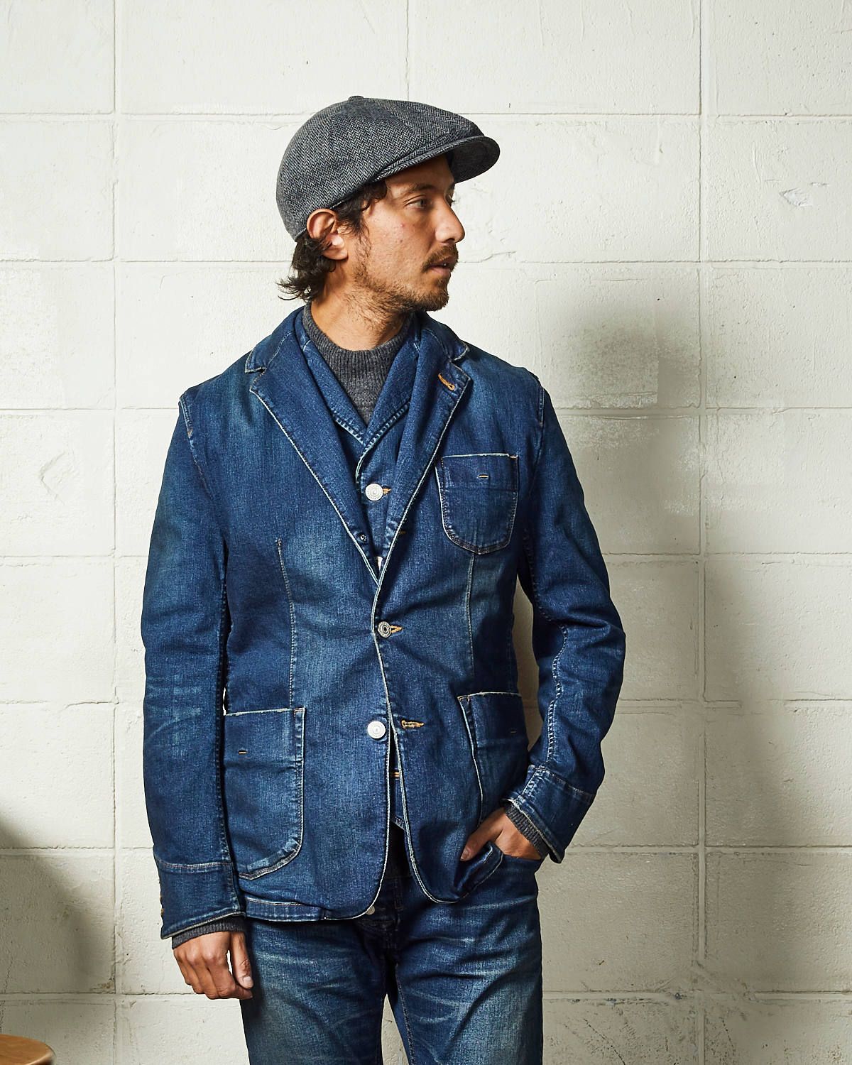 TMT - HYBRID-STRETCH DENIM TAILORED JACKET / ストレッチデニム 