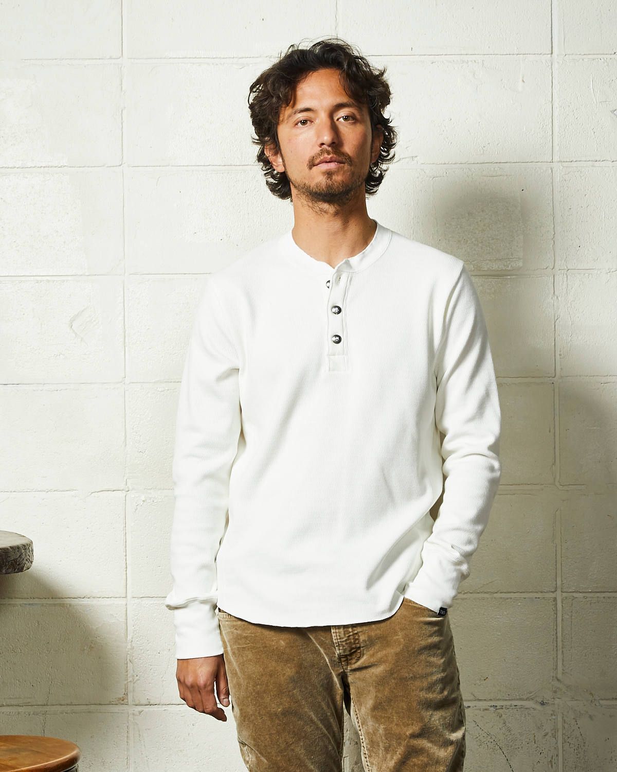 BOMBER HEAT® THERMAL L/SL HENLEY-NECK SHIRTS / 裏起毛 サーマル ヘンリーネックロングスリーブTシャツ / TCS-F2002