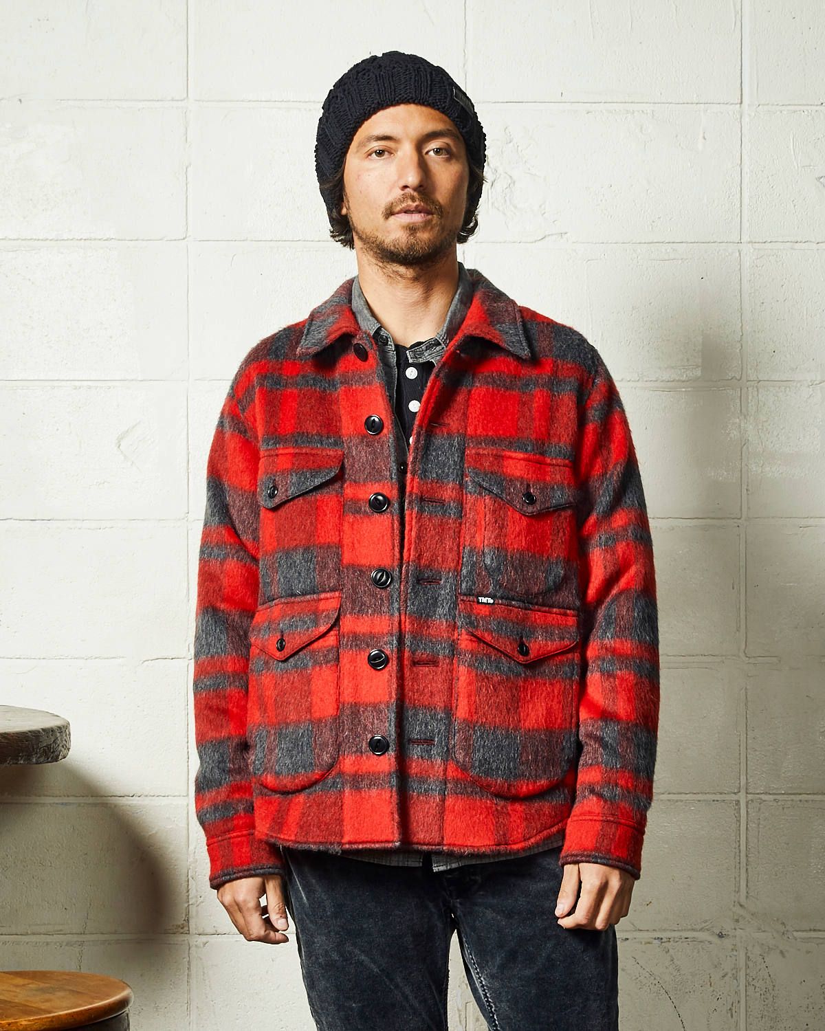 PLAID FUR WORK SHIRTS-TYPE JACKET / ブランケットチェック ワークシャツジャケット / TJK-F2016