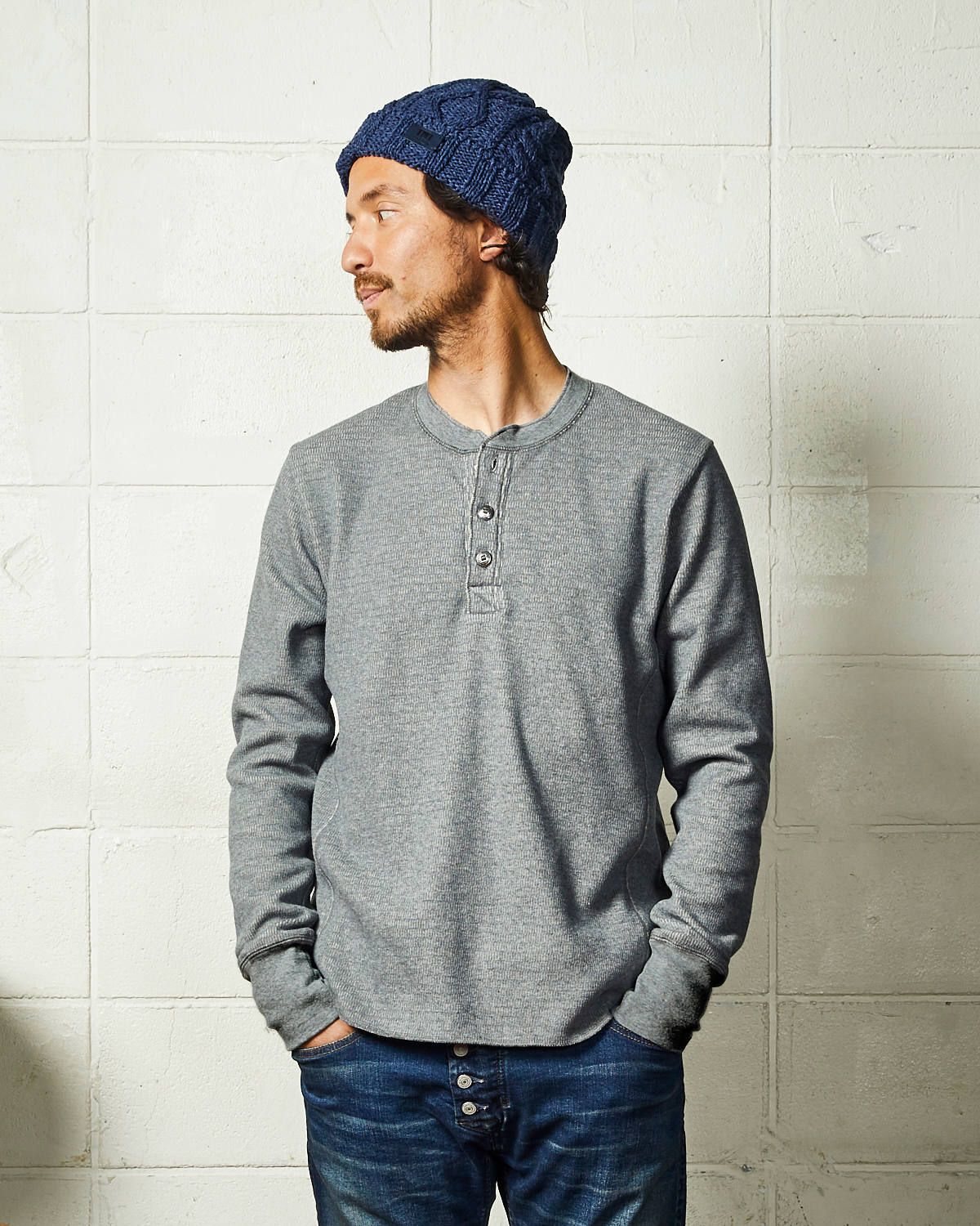 TMT - BOMBER HEAT® THERMAL L/SL HENLEY-NECK SHIRTS / 裏起毛