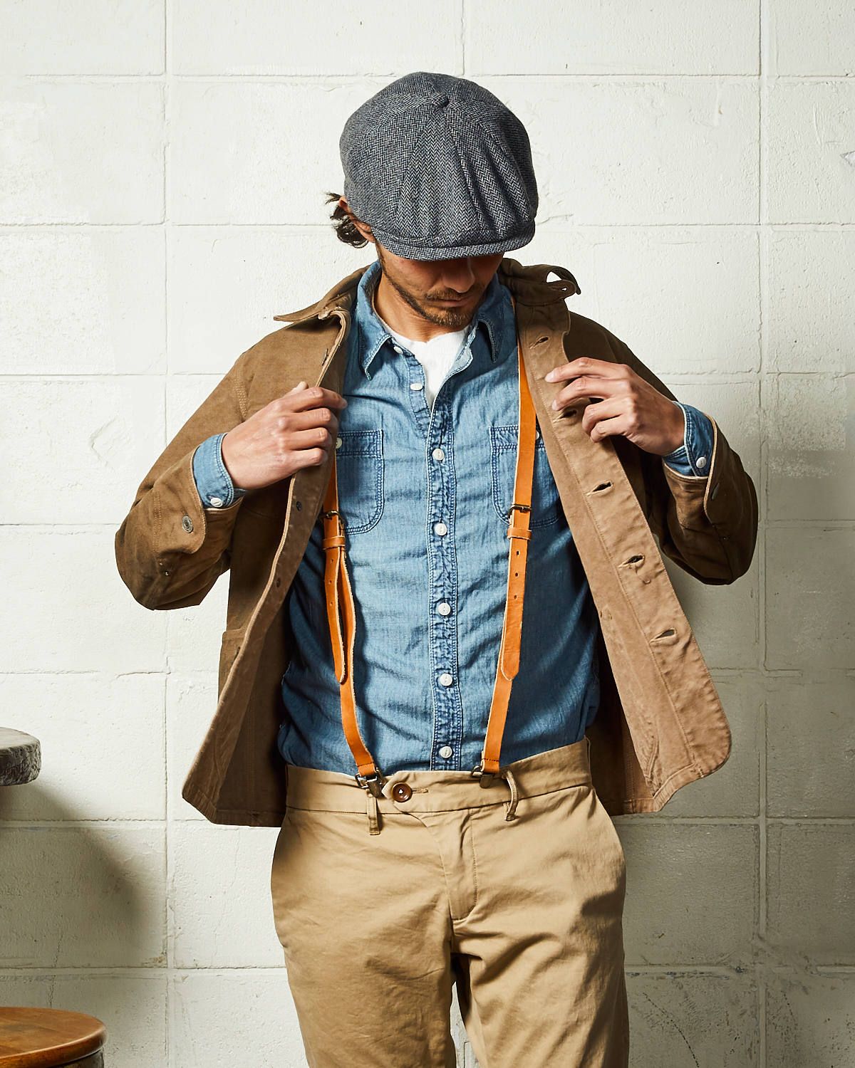 HERRINGBONE INDIGO CHAMBRAY WORK SHIRTS / ヘリンボン シャンブレー ワークシャツ / TSH-F2003