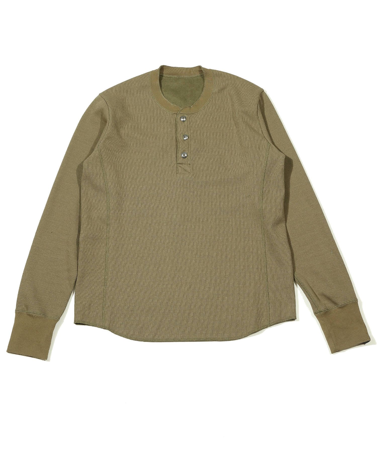 BOMBER HEAT® THERMAL L/SL HENLEY-NECK SHIRTS / 裏起毛 サーマル ヘンリーネックロングスリーブTシャツ / TCS-F2002