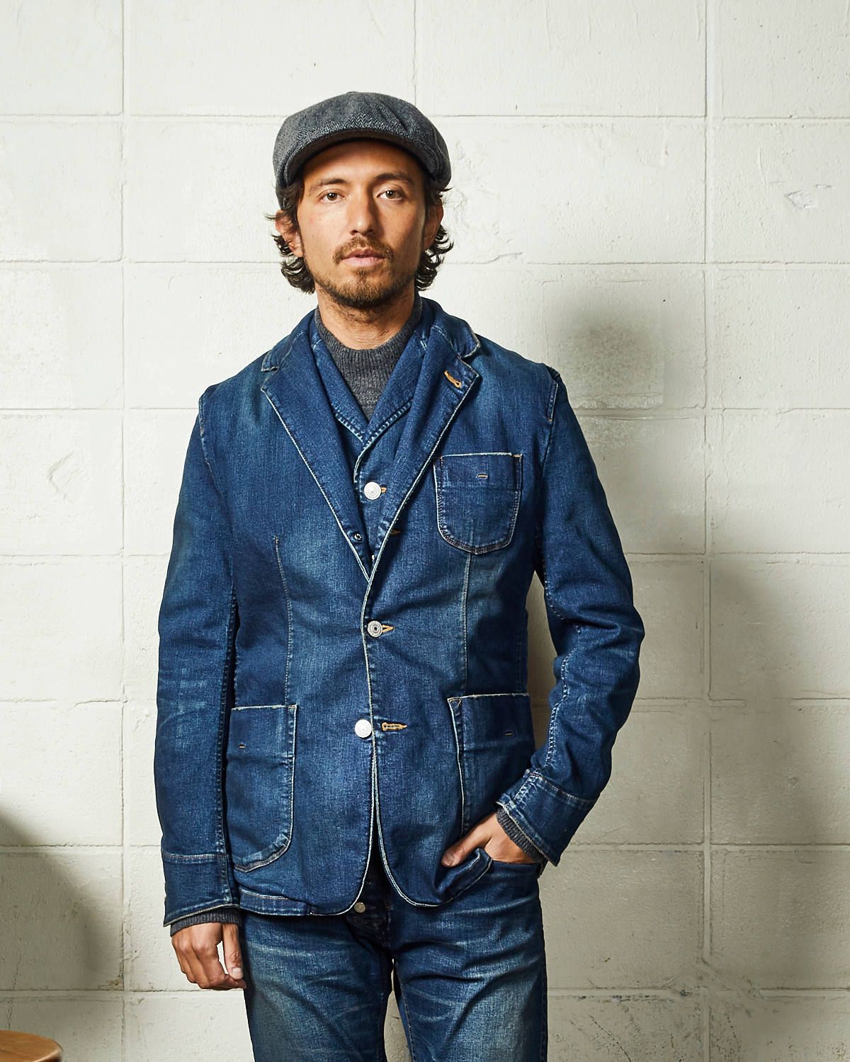 TMT - HYBRID-STRETCH DENIM TAILORED JACKET / ストレッチ