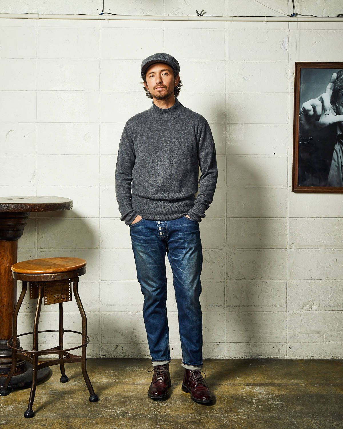 HYBRID-STRETCH DENIM 5P FRONT POINT CROPPED TAPERED / ストレッチデニム テーパードパンツ / TPT-F2003