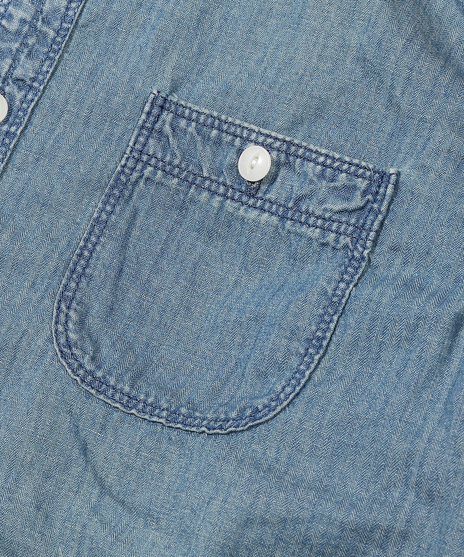 HERRINGBONE INDIGO CHAMBRAY WORK SHIRTS / ヘリンボン シャンブレー ワークシャツ / TSH-F2003