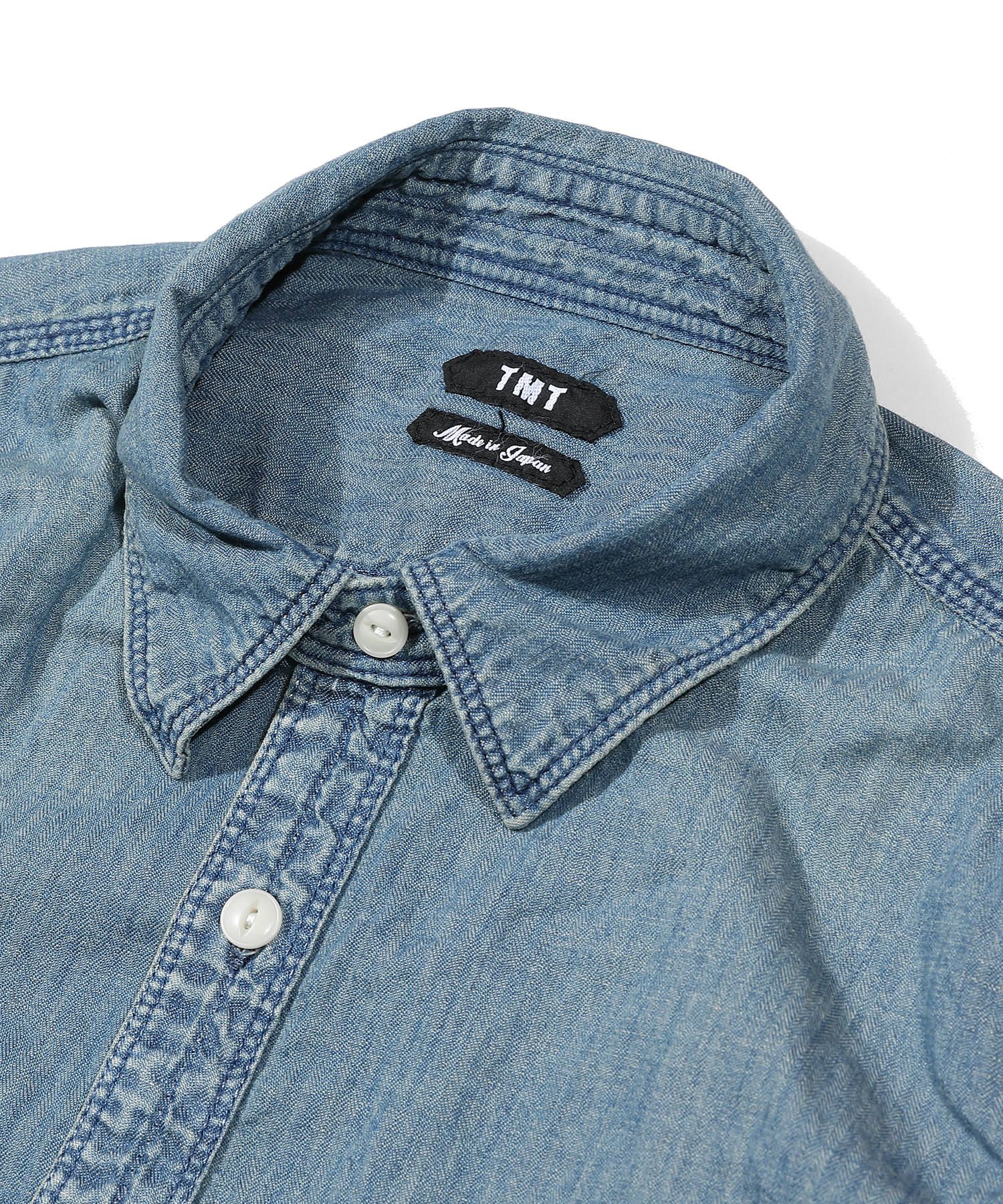 HERRINGBONE INDIGO CHAMBRAY WORK SHIRTS / ヘリンボン シャンブレー ワークシャツ / TSH-F2003