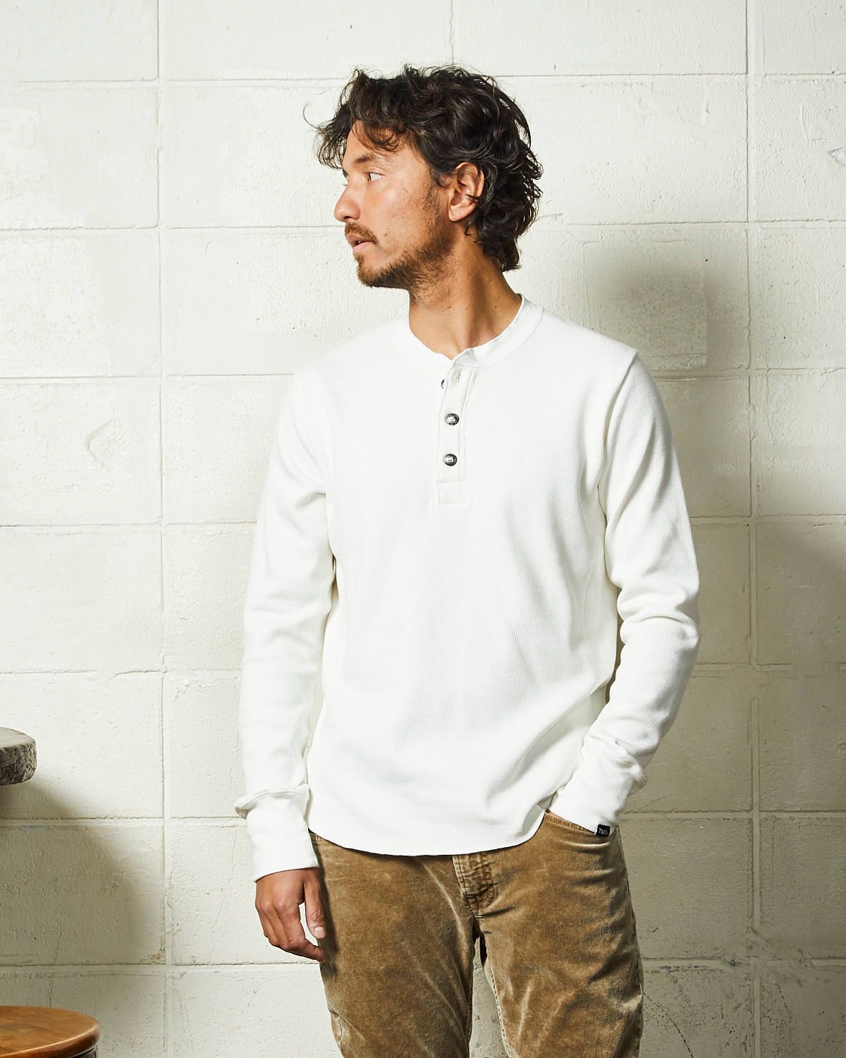 BOMBER HEAT® THERMAL L/SL HENLEY-NECK SHIRTS / 裏起毛 サーマル ヘンリーネックロングスリーブTシャツ / TCS-F2002