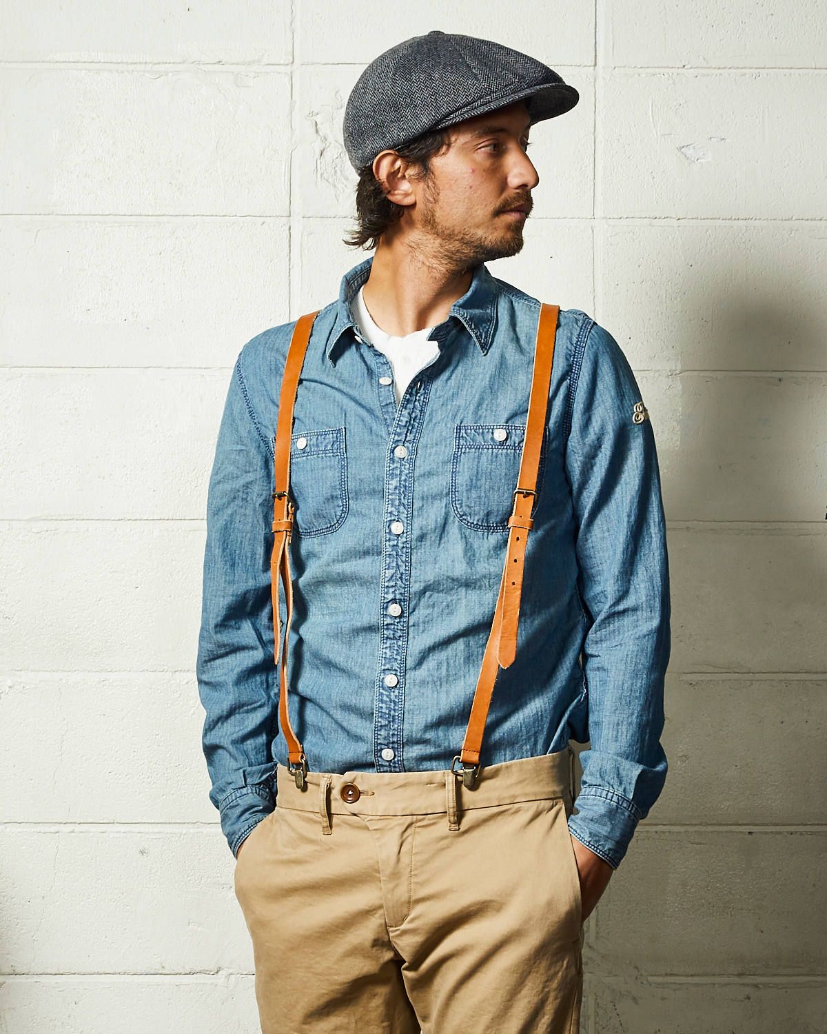 HERRINGBONE INDIGO CHAMBRAY WORK SHIRTS / ヘリンボン シャンブレー ワークシャツ / TSH-F2003