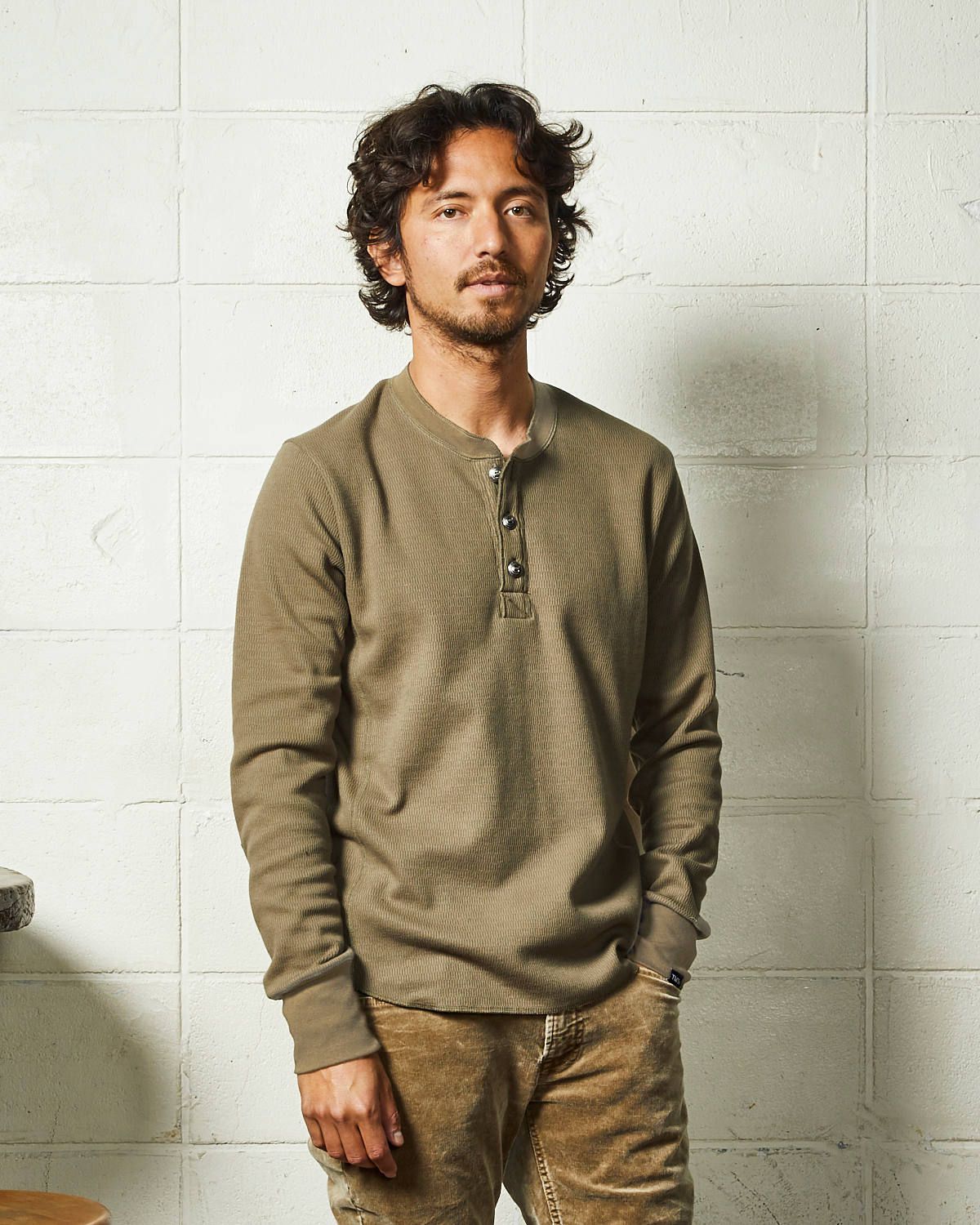BOMBER HEAT® THERMAL L/SL HENLEY-NECK SHIRTS / 裏起毛 サーマル ヘンリーネックロングスリーブTシャツ / TCS-F2002