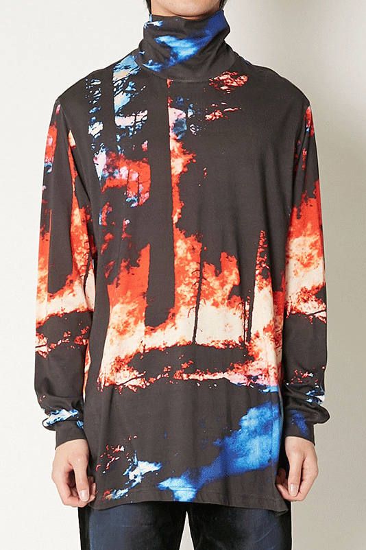 "Forest Fire" Fire T-shirts / グラフィック タートルネック Tシャツ / TA20AW-JR051