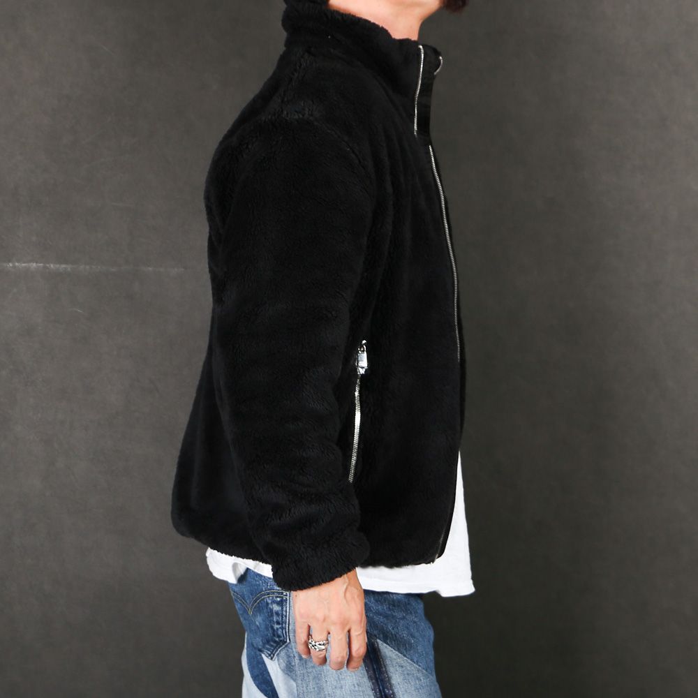 MONREALE モンレアレ - BLACK / ボア スタンドカラーブルゾン (フリース) /  MJXA0213033588