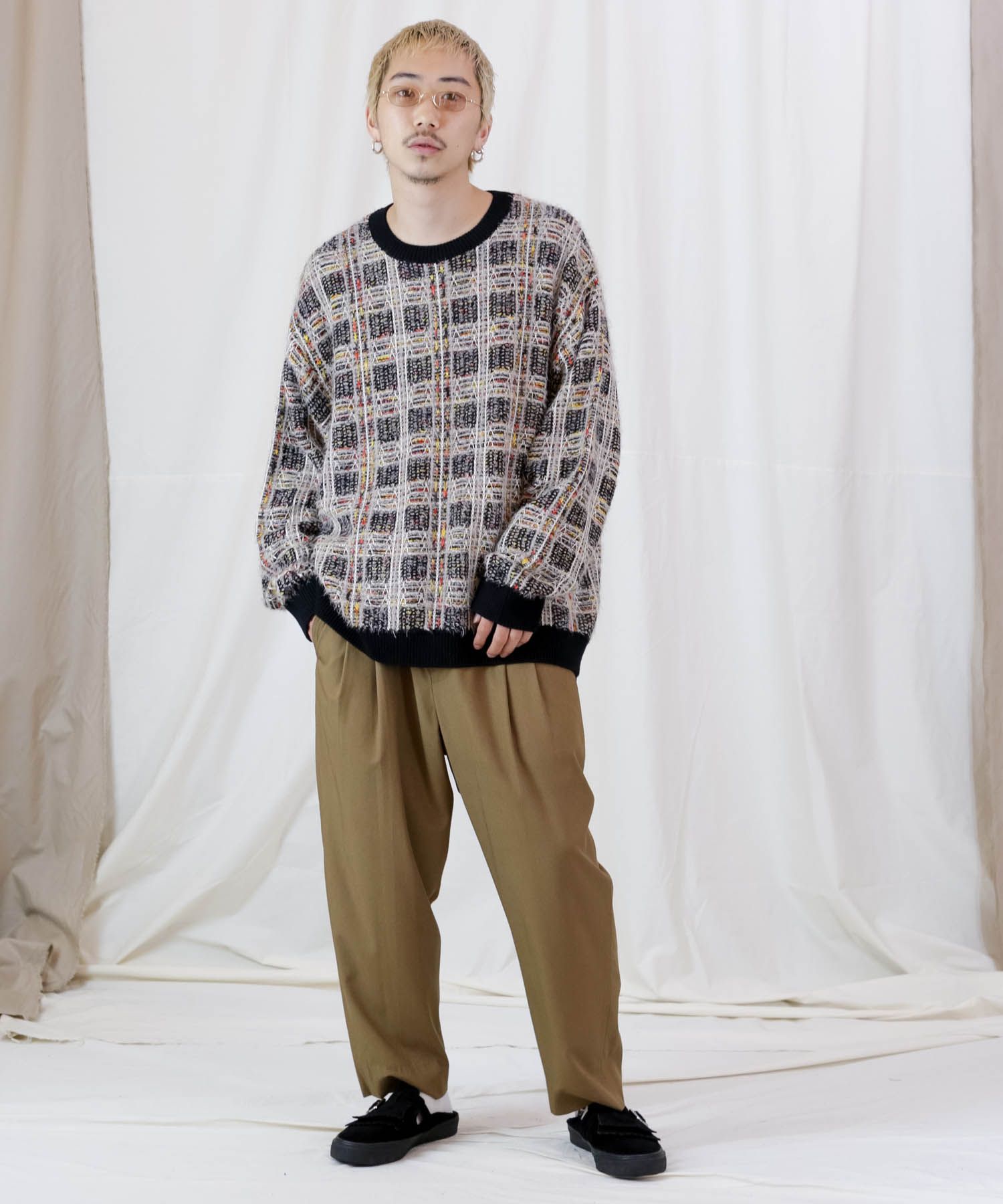 RY TYPEWRITER CLOTH 2TUCK PT / サルエル 2タックテーパードパンツ / 479107
