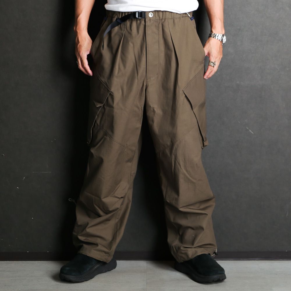 POLIQUANT - THE CHANGING LENGTH / HEM FATIGUE PANTS - OLIVE DRAB / 2402017  | chemical conbination