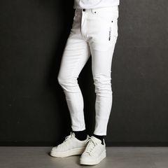 SKINNY PANTS - WHITE / グラデーションロゴ スキニーパンツ / USB-24052