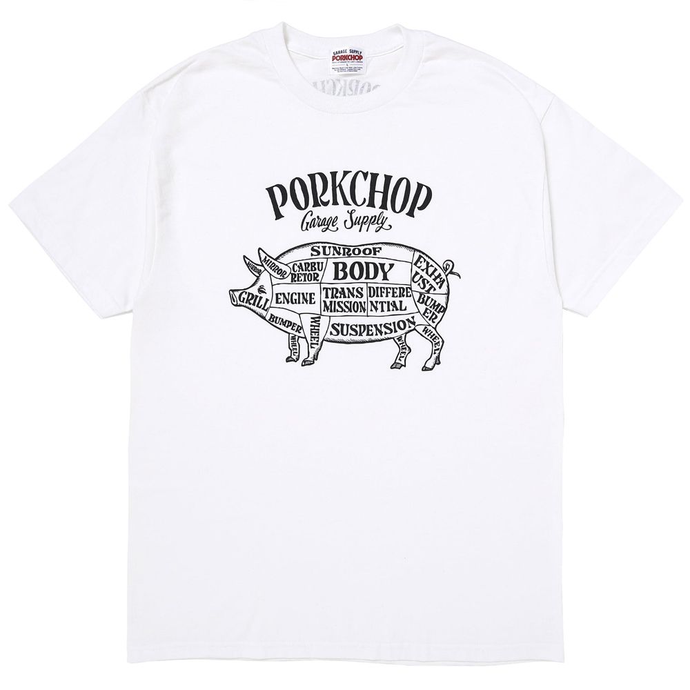 PORKCHOP - PORK FRONT TEE 25 - WHITE / ショートスリーブT