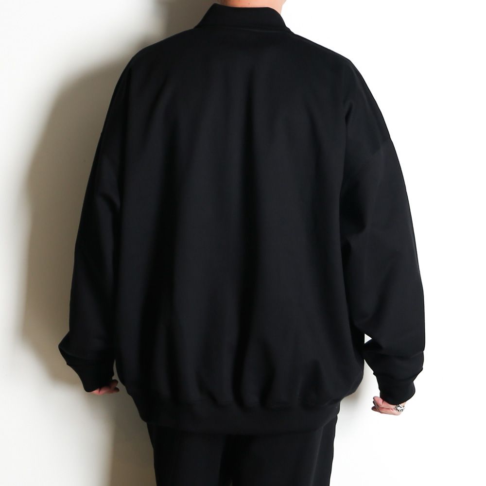 HALF ZIP POLO HUGE SWEAT - BLACK / オーガニックコットンヘビー吊裏毛 - ハーフジップポロヒュージスウェット / A26A09CS03C