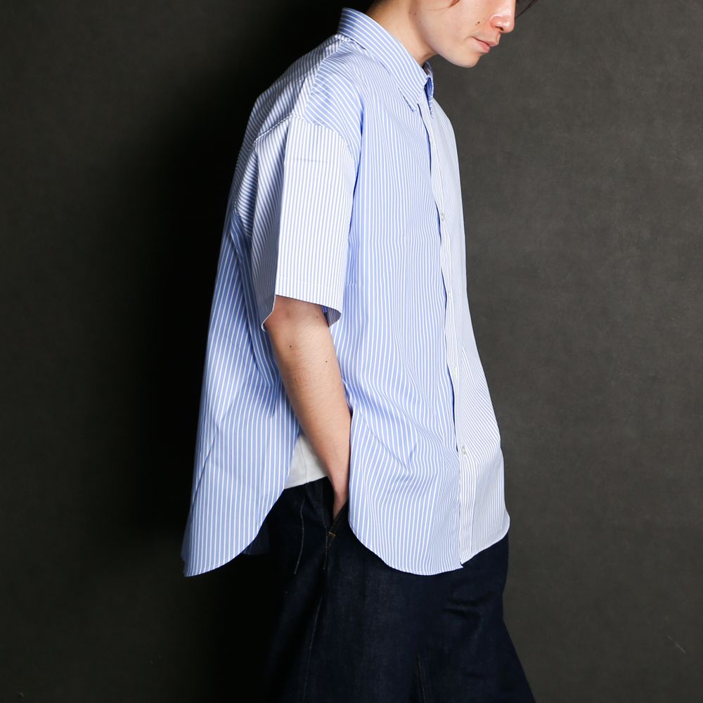 Short sleeve hidden BD shirt - Crazy stripe / 半袖シャツ クレイジーストライプ / SN-429A