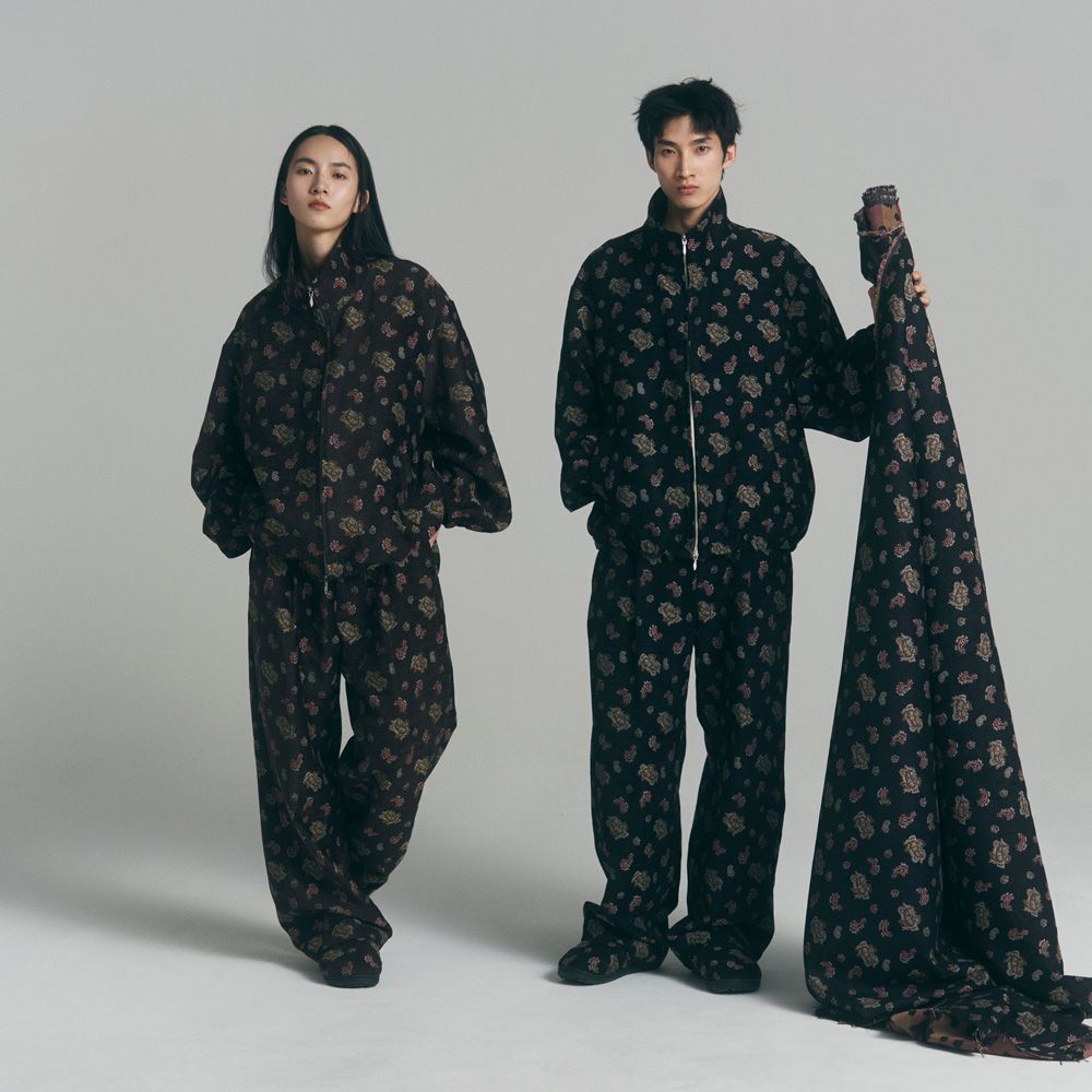 SUBU × superNova. - Velvet Jacquard - Black / サンダル - ベルベットジャガード / SNSB-007A