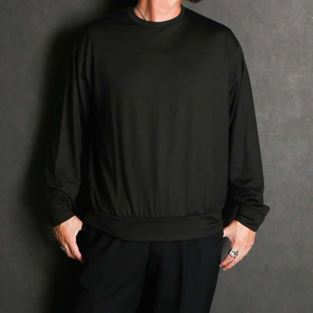 【ラスト1点-サイズ4】 Crew Neck L/S Tee - Dark Olive / スーパー100sウォッシャブルウール天竺 - クルーネック L/S Tee / M26C15CS03C
