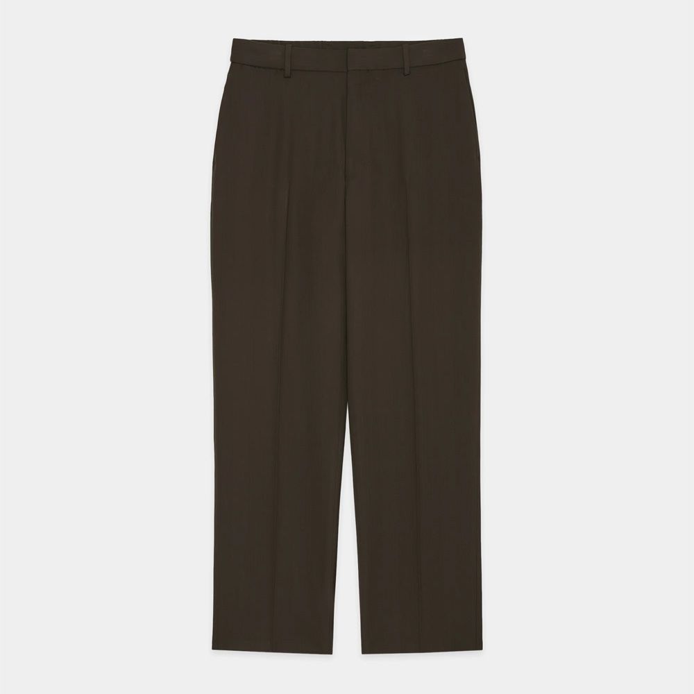 Flat Tapered Trousers - Dark Sage / 3/60 オーガニックウールサバイバルクロス® - フラットテーパードトラウザーズ / A26C07PT01C