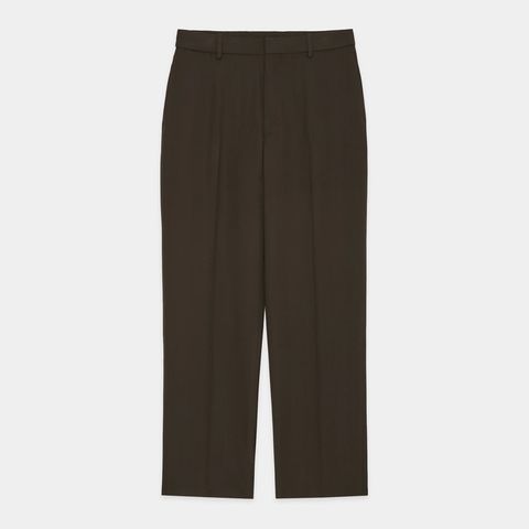Flat Tapered Trousers - Dark Sage / 3/60 オーガニックウールサバイバルクロス® - フラットテーパードトラウザーズ / A26C07PT01C