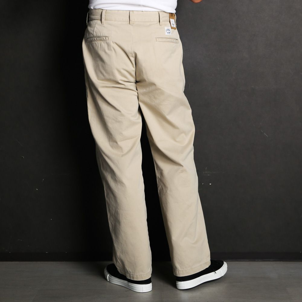 SD Chino Pants W Vintage Wash - Beige / ワイドシルエット チノパンツ / BTKPC270