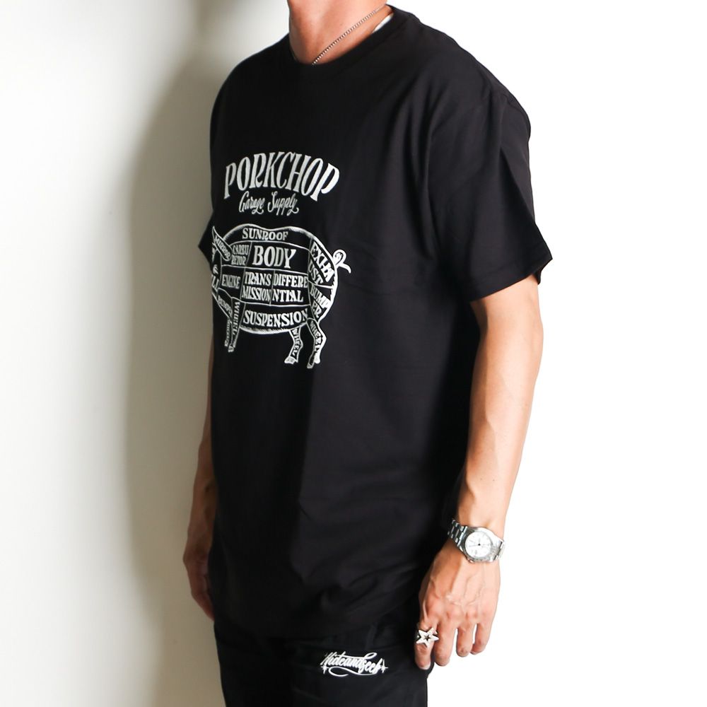 PORKCHOP - PORK FRONT TEE 25 - BLACK / ショートスリーブT