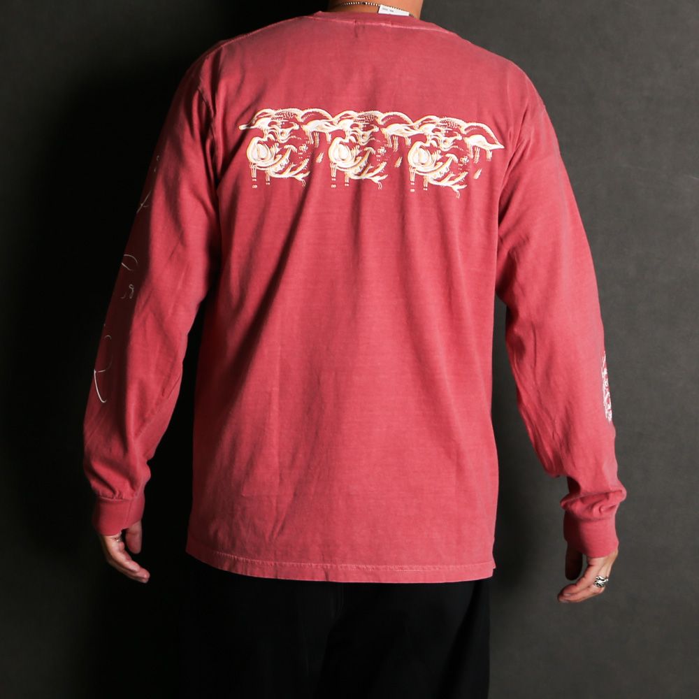 SCUM PORK L/S TEE - CRIMSON RED / ロングスリーブTシャツ