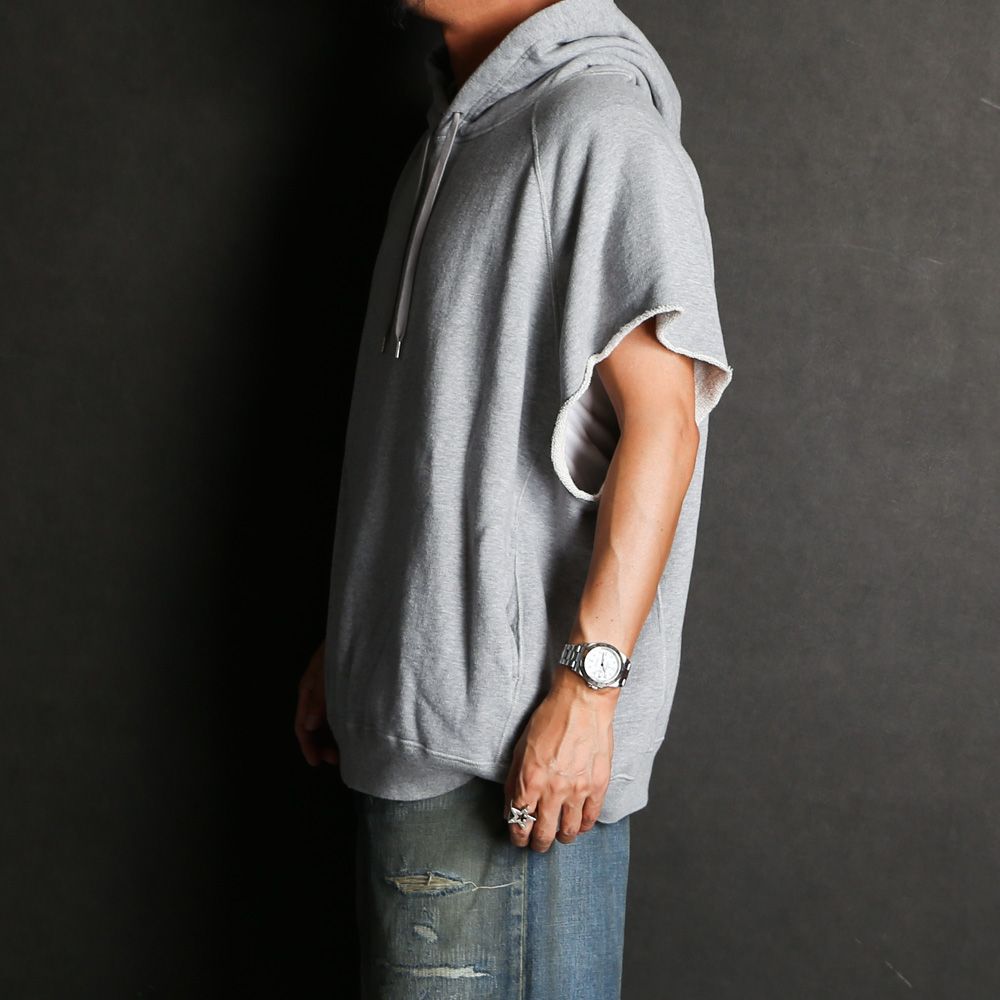 Cutoff Sleeve Big Hoodie / 2308-6003