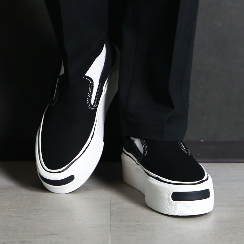 "Cornell" Platform Slip on Sneaker - BLACK / "コーネル" プラットフォーム スリッポンスニーカー / G15FW703