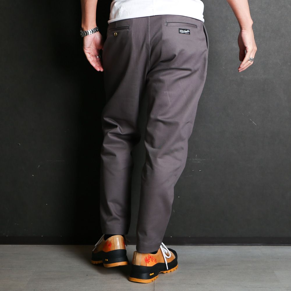 CALEE - VINTAGE TYPE CHINO CLOTH TUCK TROUSERS - GRAY / 1タック 