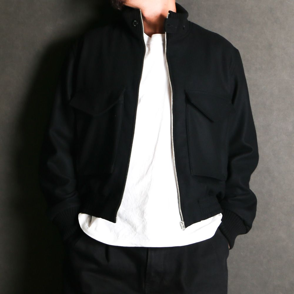 Wool Light Melton Flying JKT - BLK / 2510-9001